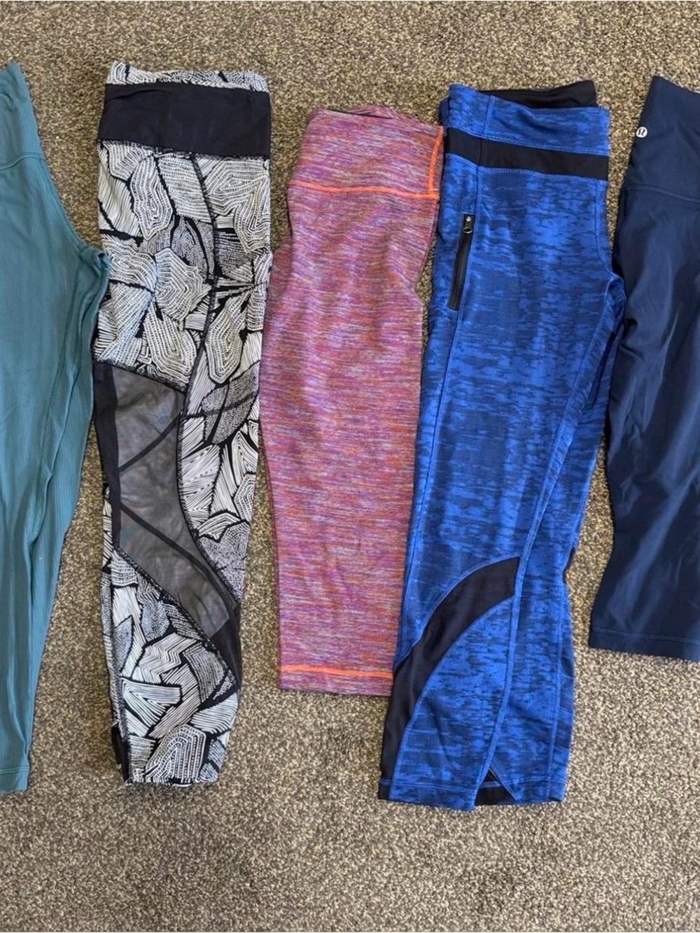 lululemon athletica Blue & Multi-Color Performance Leggings